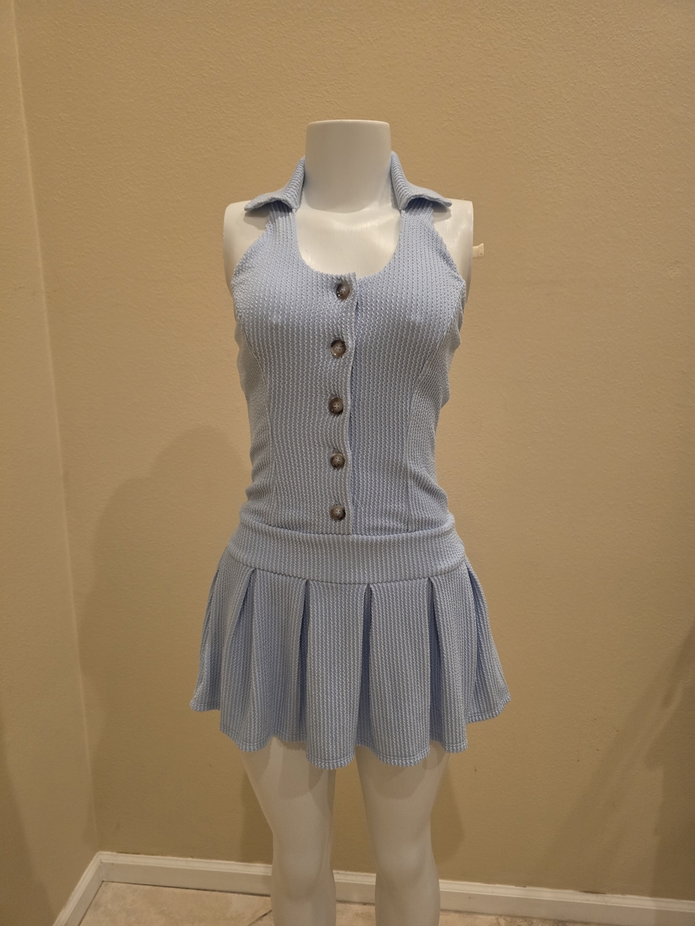 This charming Blue tennis-style Dress